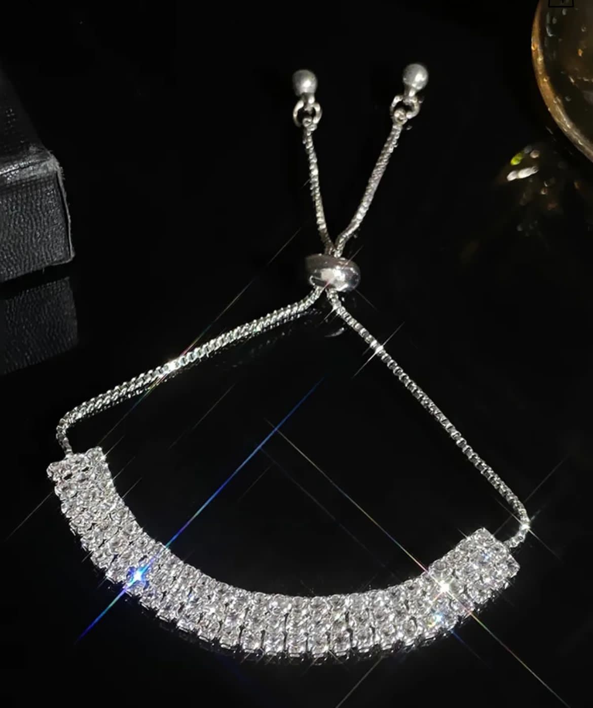 Silver rhinestone bracelet necklace