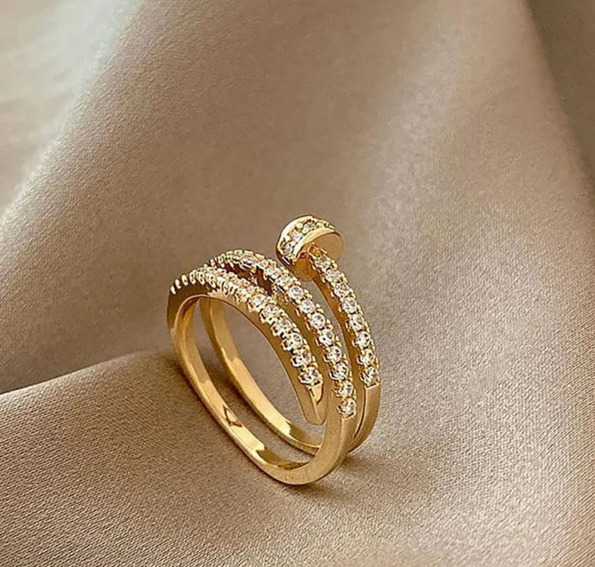 Gold Wrap Rhinestone Ring