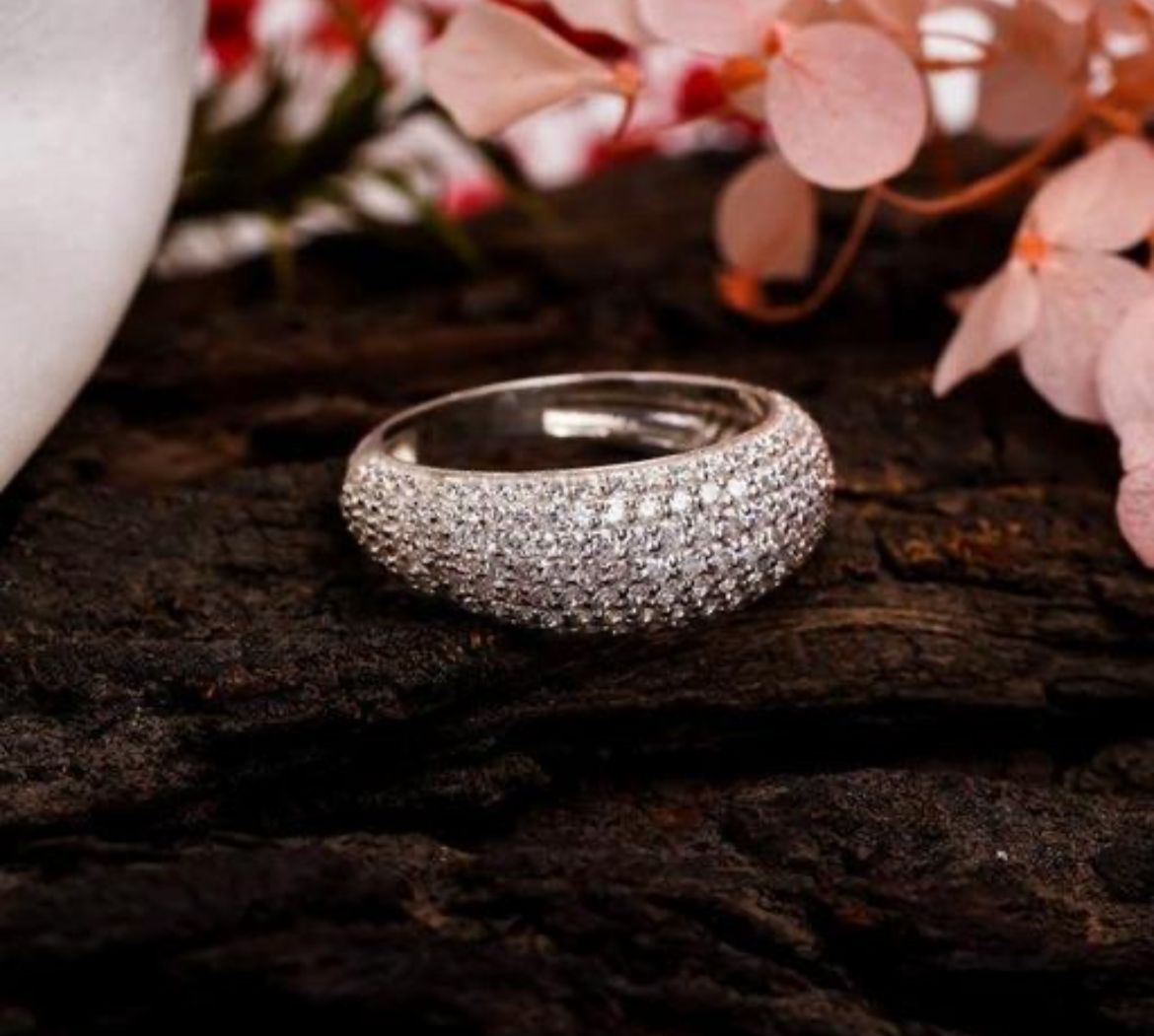 Pave dome ring
