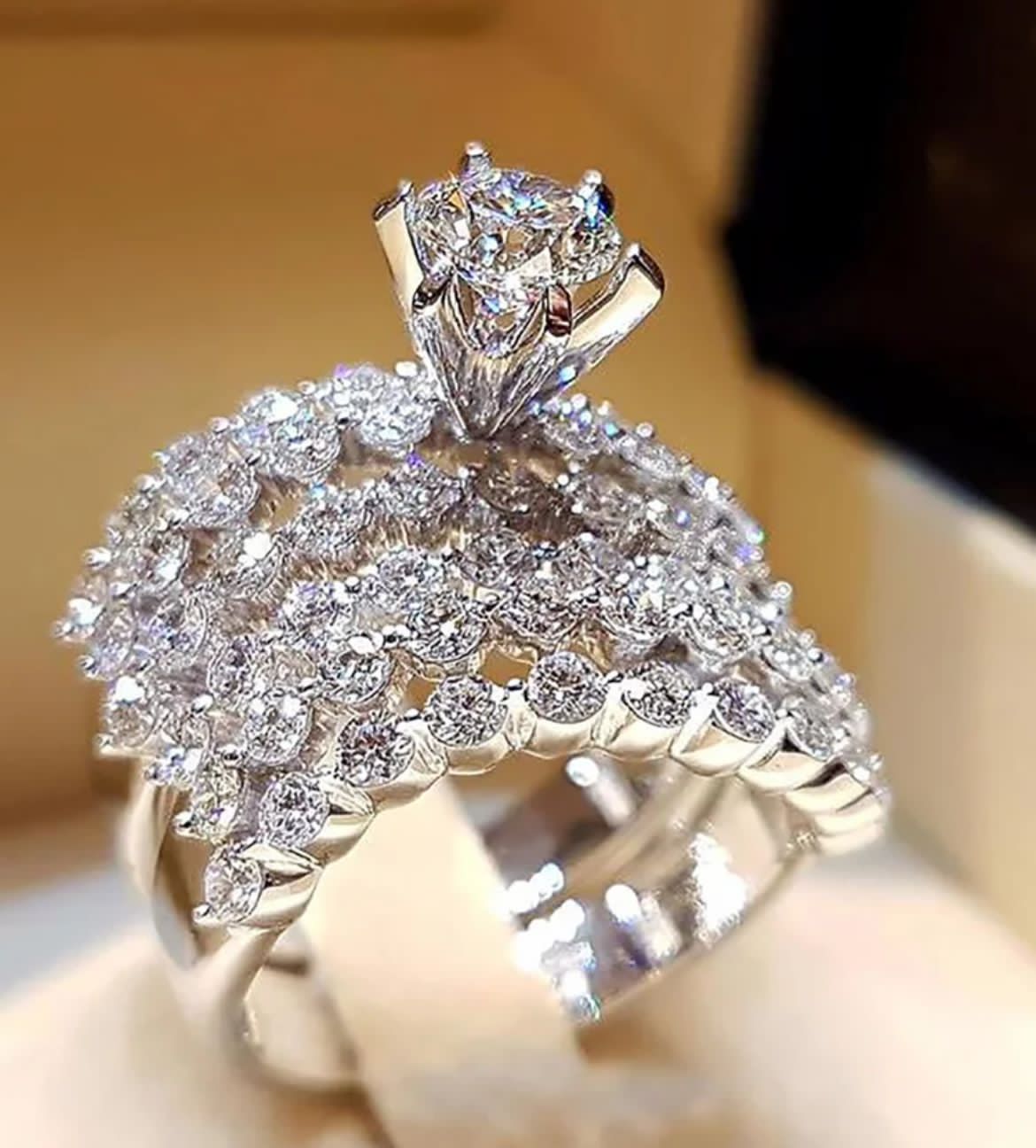 Cluster diamond ring
