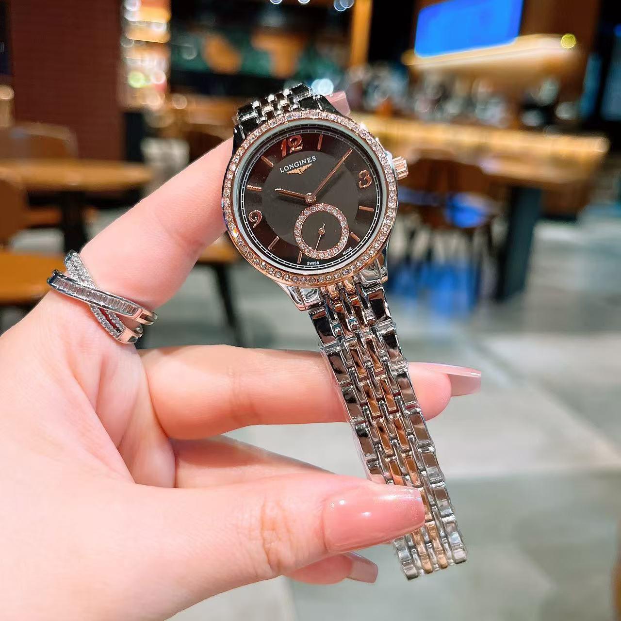 Silver Diamond Dial Watch