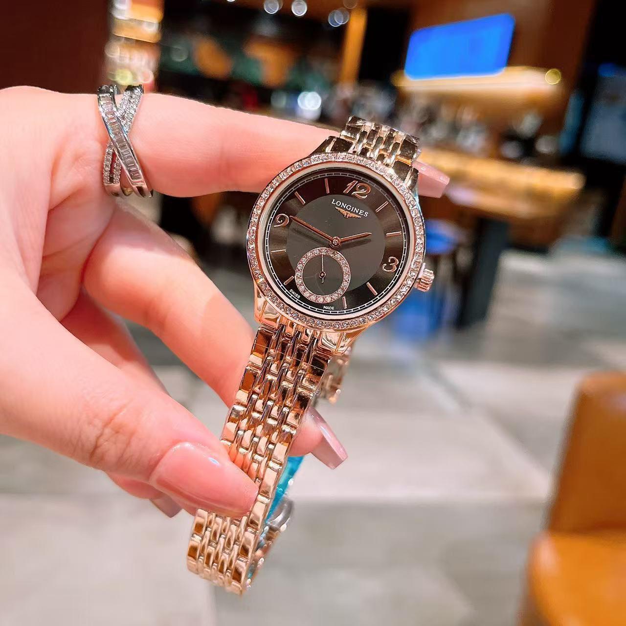 Two-Tone Rose Gold Watch (Black Dial)